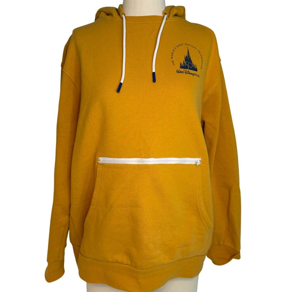 Walt Disney World 50th Anniversary Pullover‎ Hoodie in Mustard Yellow Size Large